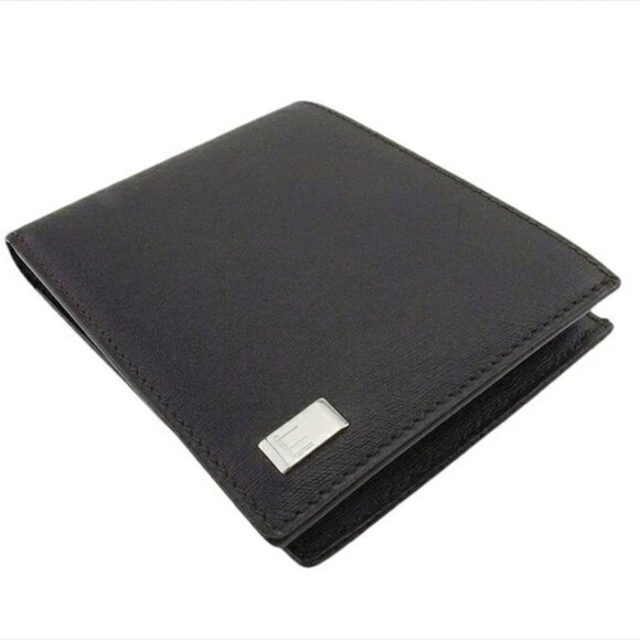 Dunhill Handbags - Dunhill Bifold Wallet Brown silver Women Authentic secondhand